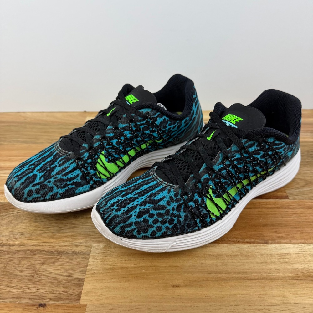 Nike Lunaracer 3 Womens Blue Leopard Print Running Shoes 554683-401 Size 10